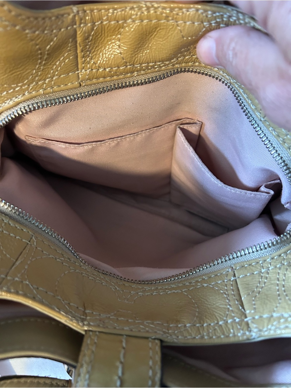 Coach Mustard Leather Shoulder Bag with Buckle Detail - Picture 4 of 8